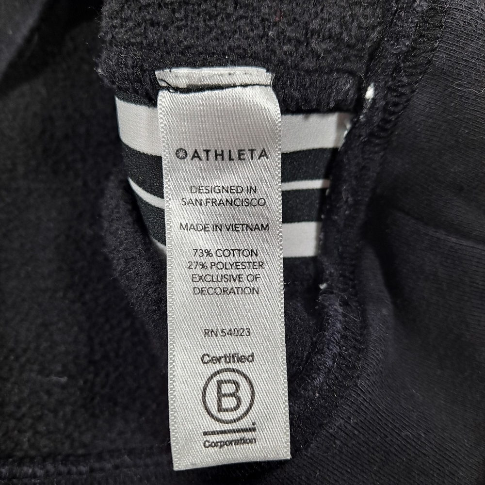 Athleta Black And White Striped Racer Cropped Sweatshirt - Picture 7 of 7